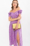 Платье Никси к/р GL72057 цвет лиловый-цветы веточки