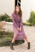 Платье Вита д/р GL73523 цвет лиловый-букет Роз